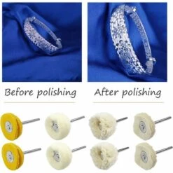 LUCKY-88 Bonnet Et éponge De Polissage Roue En Laine Roue En Laine Polie Ambrée Avec Tige(Roue En Laine à Poignée Unique 3.0) -Outil de travail du sol Soldes 56331706 5