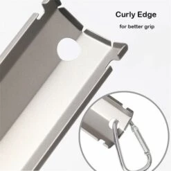 ASUPERMALL Pelle Dentelée à La Main En Titane Pour Le Camping En Plein Air, La Randonnée, La Truelle Avec Clip, Argent -Outil de travail du sol Soldes 56400225 4