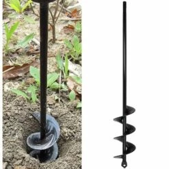 PERLE RARE Jardin Foreuse, Tige Hexagonale Acier Inoxydable, Tariere Thermique, Creuser Des Trous Cultiver En Profondeur, Outil De Plantation Pratique Pour Fleur Planter Des Arbres Arbustes (Dia: 5cm L: 22cm)