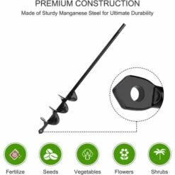 CHANCEY Mèche Jardin Tarière,SEMAket Perceuse à Spirale, Outil De Plantation Pratique, Creuser Des Trous Cultiver En Profondeur, Foret Planteuse De Perçage à Arbre Hex Bulbe à Fleurs (Ø 46×370mm) -Outil de travail du sol Soldes 58677662 5