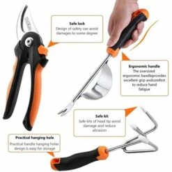 TODOT 7 Pcs Outils De Jardinage, Sécateur, Pelle, Râteau,Transplantoir, Kits De Jardinage En Acier Inoxydable - GGT4A 9 TODOT 7 Pcs Outils De Jardinage, Sécateur, Pelle, Râteau,Transplantoir, Kits De Jardinage En Acier Inoxydable - GGT4A -Outil de travail du sol Soldes 58758013 3