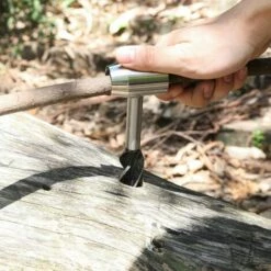 CHANCEY Lot De Forets Hélicoïdaux En Acier Trempé Oxydé à Coupe Rapide Pour Le Travail Du Bois Pour Le Camping Et La Bushcraft Tarière Manuelle Noir，SEMAket -Outil de travail du sol Soldes 58825235 5