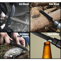 TANCYCO Pelle Pliante Avec Couteau Tournevis Poche Tactique Multitool Pelle Kit Acier Inoxydable Pelle Multi-Usage Pour Camping En Plein Air Pêche Chasse (Noir) -Outil de travail du sol Soldes 59001173 4