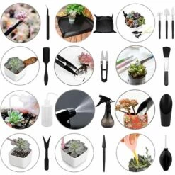 PERLE RARE Lot De 15 Mini Outils De Jardinage Pour Plantes Succulentes, Repiquage à La Main, Outils De Jardinage Miniatures, Kits De Cactus -Outil de travail du sol Soldes 59324984 4