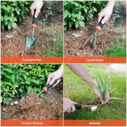 8 Pcs Outils De Jardinage INLIFE, Pelle, Sécateur, Râteau, Houe, Sac De Transport, Kits De Jardinage En Acier Inoxydable 9 8 Pcs Outils De Jardinage INLIFE, Pelle, Sécateur, Râteau, Houe, Sac De Transport, Kits De Jardinage En Acier Inoxydable -Outil de travail du sol Soldes 60100204 3