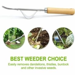 BAICCCF Kit Outils Du Jardinier Outil Robuste Pour Arracher Les Mauvaises Herbes à La Main – Base à Effet De Levier Résistant à La Flexion Et Encoche En Forme De V (acier Chromé). -Outil de travail du sol Soldes 60740143 3