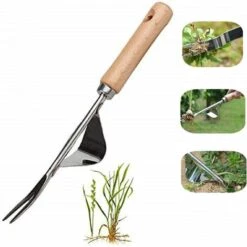 BAICCCF Kit Outils Du Jardinier, Outil De Jardinage De Qualité Supérieure Pour Désherber Votre Jardin, Acier Inoxydable Robuste,manche En Bois De Frêne Naturel Lisse Et Modèle Bosse En Cuir
