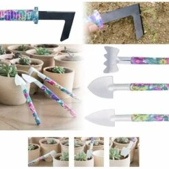 BAICCCF 10 Pièces Kit Outils Du Jardinier Outils De Jardinage Kit Cadeau Poignée Ergonomique Avec Mallette De Rangement Anti-rouille Truelle Râteau Désherbeur Cisaillement Pulvérisateur Pelle. -Outil de travail du sol Soldes 60740169 3