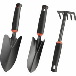 BAICCCF Kit Outils Du Jardinier 3PC Outils De Jardinage En Acier Avec Poignée Ergonomique Antidérapante En Caoutchouc Souple, Outils à Main De Jardin Durables Cadeaux De Jardin Pour Hommes Femmes