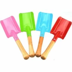 BAICCCF Kit Outils Du Jardinier 4 Pelles En Métal Avec Manche En Bois Robuste Outils De Jardinage Sûrs Truelle Pelle Pour Femmes, Adolescents, Hommes (rose/vert/bleu/rouge)