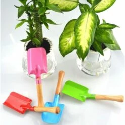 BAICCCF Kit Outils Du Jardinier 4 Pelles En Métal Avec Manche En Bois Robuste Outils De Jardinage Sûrs Truelle Pelle Pour Femmes, Adolescents, Hommes (rose/vert/bleu/rouge) -Outil de travail du sol Soldes 60740633 4