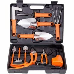 BAICCCF Kit Outils Du Jardinier, Kit Outils Du Jardinier Robustes En Acier Inoxydable, Outils De Jardinage Pour Femmes/hommes (13 Pièces Orange)