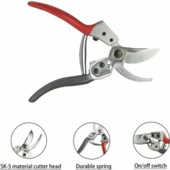 BAICCCF Kit Outils Du Jardinier 20 Cm, Cisailles à Main Professionnelles, Lame En Acier Inoxydable SK5, Tondeuses Pour Plantes, Jardinage, Coupe, Outils De Jardin (rouge Et Gris) -Outil de travail du sol Soldes 60740801 3