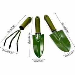 BAICCCF 3pièces Kit Outils Du Jardinier, Pot De Pelle Pour Plantes De Jardinage Outils De Jardinage Graine Portable Pelle Râteau Bêche -Outil de travail du sol Soldes 60740809 3