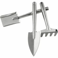 BAICCCF Kit Outils Du Jardinier 3 Pièces Pelles à Manche En Acier Inoxydable Pour Pots De Plantes Ensemencement Sol Meuble Jardin Pelle à Main/pelle/râteau Ensemble D'outils De Jardin -Outil de travail du sol Soldes 60740941 2