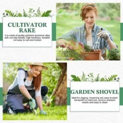 BAICCCF Kit Outils Du Jardinier 2 Pièces, Pelle à Main De Jardin, Truelle De Jardin, Râteau Avec Poignée Caoutchoutée Antidérapante, Outils De Plantation En Alliage D'aluminium Pour Jardinage, Repiquage, Désherbage, Déplacement Et Creusement (jaune) -Outil de travail du sol Soldes 60740951 5