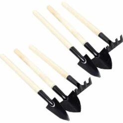 BAICCCF 6 Pcs Kit Outils Du Jardinier Outils De Jardin Mini Kit De Jardinage Gadget De Fleurs En Pot De Plantes Poignées En Bois Pour Transplanter Les Semis, Cultiver Et Désherber Les Fleurs Et Les Semis De Légumes
