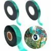 BAICCCF 3 Kit Outils Du Jardinier 150 Pieds De Ruban Adhésif Extensible 12 Mm/24 Mm Ruban De Jardin épais Ruban De Plante Jardin Vert Piquet En Vinyle Pour Intérieur Extérieur Utilisation De Plantes De Patio
