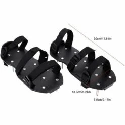 FLYME Aérateur De Pelouse, Chaussures D'aérateur De Pelouse, Chaussures De Scarificateur à Ongles De Pelouse Avec Sangles Réglables Et Métal, Chaussures à Pointes De Taille Unique Pour Pelouse(Triple Band) -Outil de travail du sol Soldes 60915136 4