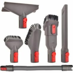 MEZHENG Buse Brosse Accessoires Kit Avec Tuyau Extensible Pour Dyson V7 V8 V10 V11 V11 SV10 SV11 SV14 Aspirateur, Quick Release Nettoyage Tool Kit Pour Maison Et Voiture (6 In 1)