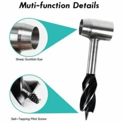 DECKON Perceuse à Main Pour Le Travail Du Bois, Perceuse De Survie Manuelle, Tarière Manuelle Bushcraft Outils, Camping Tarière Manuelle Pour Le Camping -Outil de travail du sol Soldes 61574195 3