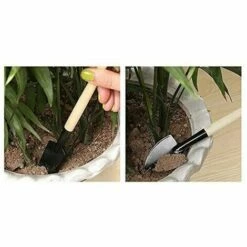 SINCèREETALI Noir 3pcs Set Mini Outils De Jardinage Pelle Rateau Pelle Succulentes Dans Pot De Fleur Outils De Jardinage Griffe Avec Manches En Bois, Petit 11 SINCèREETALI Noir 3pcs Set Mini Outils De Jardinage Pelle Rateau Pelle Succulentes Dans Pot De Fleur Outils De Jardinage Griffe Avec Manches En Bois, Petit -Outil de travail du sol Soldes 63525967 5