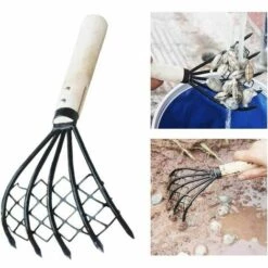 JOORRT Râteaux, Outils De Creusement, Outils Pour Fruits De Mer De Jardin, Déboucher Les Gouttières De Jardin, Enlever Les Pierres -Outil de travail du sol Soldes 63743744 5