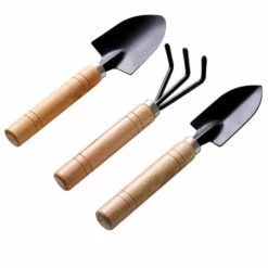 JUNJUN-Ensemble De Jardin Râteau Pointe Pelle Outil De Jardinage Trois Pièces Mini Plante Succulente Desserrage Fleur Pelle