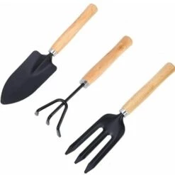 SINCèREETALI 3 PCS Mini Outils De Jardinage, Kit De Jardinage Ensemble De Petits Pelle Bêche Petits Râteau Poignée Pour Jardin Plantes Intérieur Extérieur