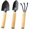 SINCèREETALI Pièce Ensemble D'outils De Jardin Outils De Jardin Outils à Main De Jardin Manche En Bois En Métal Râteau De Jardin Miniature Pour Plantes D'intérieur Et D'extérieur Pot De Fleurs Jouets De Plage (Noir) -Outil de travail du sol Soldes 63819897 1
