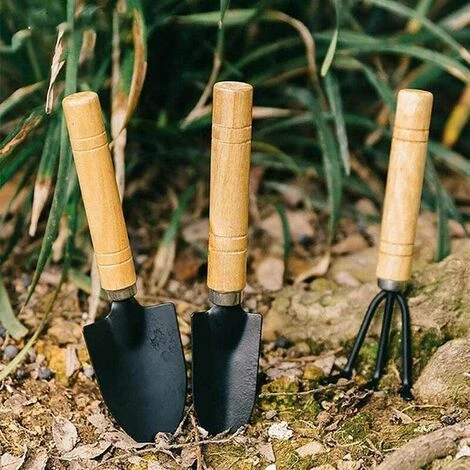 SINCèREETALI Pièce Ensemble D'outils De Jardin Outils De Jardin Outils à Main De Jardin Manche En Bois En Métal Râteau De Jardin Miniature Pour Plantes D'intérieur Et D'extérieur Pot De Fleurs Jouets De Plage (Noir) 7 SINCèREETALI Pièce Ensemble D'outils De Jardin Outils De Jardin Outils à Main De Jardin Manche En Bois En Métal Râteau De Jardin Miniature Pour Plantes D'intérieur Et D'extérieur Pot De Fleurs Jouets De Plage (Noir) – Image 5