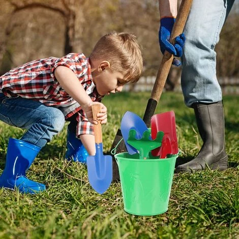 BAICCCF Kit Outils Du Jardinier Ensemble D'outils De Jardinage Pour Enfants Vert 4pcs, Outils De Jardin Pour Enfants Avec Râteau, Pelle, Truelle Et Seaux De Plage Pour Jouet De Bac à Sable De Plage Pour Enfants 5 BAICCCF Kit Outils Du Jardinier Ensemble D'outils De Jardinage Pour Enfants Vert 4pcs, Outils De Jardin Pour Enfants Avec Râteau, Pelle, Truelle Et Seaux De Plage Pour Jouet De Bac à Sable De Plage Pour Enfants – Image 3