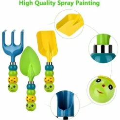 BAICCCF Kit Outils Du Jardinier Ensemble D'outils De Jardin Pour Enfants, Truelle De Jardinage Pour Enfants, Pelle, Râteau, Jardin, Creuser Des Jouets Sûrs Pour La Plage -Outil de travail du sol Soldes 63874393 3