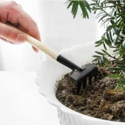 CARILLONSàVENT 3 Outils De Jardin, Petit Râteau à Pelle Et Plantes En Pot à Manche En Bois En Forme De Pelle, Outils De Sécurité Pour Enfants Jardin Intérieur Et Extérieur Carivent -Outil de travail du sol Soldes 64139741 4
