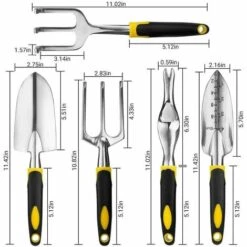 MEZHENG RASHION Lot De 5 Outils De Jardin Avec Louche, Transplanté, Cultivateur, Weedier, Fourchette, Set De Jardin Avec Têtes En Fonte D'aluminium Robuste Et Poignées Ergonomiques -Outil de travail du sol Soldes 64159288 2