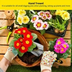 FOZIY Truelle De Jardin Et Pelle à Main En Caoutchouc Souple, Poignée Ergonomique, Idéale Pour Creuser Et Planter ; Sac En Toile De Jute Inclus，Fonepro -Outil de travail du sol Soldes 64171458 4