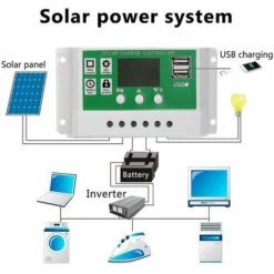 THSINDE Kit Panneau Solaire 200W Chargeur 60A 12V Avec Controllerbejoey -Outil de travail du sol Soldes 64465202 3