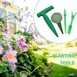 GrooFoo Outil Pour Semoir Outils De Transplantation Succulente Outils De Jardin De Semis De Graines Semeur De Graines Pour Set De Plantation De Multiplication - Semeur Planteuse Perforatrice Semis Vert GrooFoo -Outil de travail du sol Soldes 65118579 5