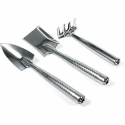 BAICCCF Kit Outils Du Jardinier Lot De 3 Mini Pots De Jardinage Outils Petite Pelle à Main Bêche Râteau Jardinage Ensemble De Travail Enfants Jouet Cadeaux Pour Succulentes Cactus Herbes Plantes Miniatures D'intérieur (acier Inoxydable) - Acier Inoxydable -Outil de travail du sol Soldes 65263171 5