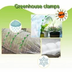 BAICCCF Kit Outils Du Jardinier Clips De Serrage Pour Serre - Clips De Tige De Filet D'ombrage De Film De Hangar, 40 Pinces De Film De Serre De 0,43 Pouce Pour Abris De Cadre De Plantes De Saison, Clips De Cerceau De Tunnel De Filet De Couverture De Rangée - Vert -Outil de travail du sol Soldes 65263336 3