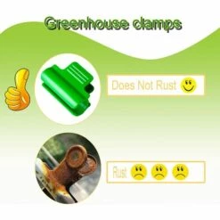 BAICCCF Kit Outils Du Jardinier Clips De Serrage Pour Serre - Clips De Tige De Filet D'ombrage De Film De Hangar, 40 Pinces De Film De Serre De 0,43 Pouce Pour Abris De Cadre De Plantes De Saison, Clips De Cerceau De Tunnel De Filet De Couverture De Rangée - Vert -Outil de travail du sol Soldes 65263336 4