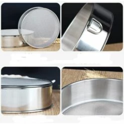 BDD Tamis à Farine Rond Professionnel En Acier Inoxydable Avec 60 Mailles (7,9 Pouces) -Outil de travail du sol Soldes 65374726 3