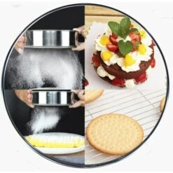 BDD Tamis à Farine Rond Professionnel En Acier Inoxydable Avec 60 Mailles (7,9 Pouces) -Outil de travail du sol Soldes 65374726 5