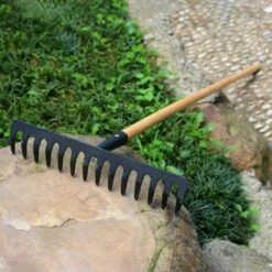 OSQI Râteau De Jardin Pour Pelouse Râteau à Main En Métal 14 Dents Feuilles De Paille En Vrac Sols De Jardin Pour Jardinage à La Ferme, Fournitures De Jardin En Acier Pour Râteau -Outil de travail du sol Soldes 65501578 4