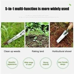 OSQI Pelle De Désherbage De Jardin Coupe-main En Acier Inoxydable Manche En Bois Creuser Repiquage Outils De Désherbage Herbe Extracteur De Mauvaises Herbes -Outil de travail du sol Soldes 65503235 4