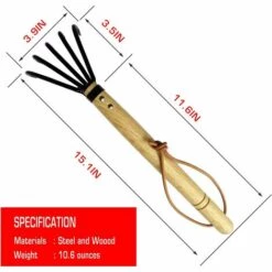 OSQI Râteau à Main, Mini Râteau En Acier Pour Outil De Creusement Portable Pour Outil De Repiquage De Jardin -Outil de travail du sol Soldes 65503311 4