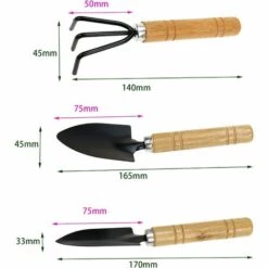 BAICCCF Outil De Plantation Et Culture Pièces Mini Ensemble D'outils De Jardin Pelles à Main De Jardin Truelles De Jardin En Fer Avec Poignée En Bois Antidérapante Caoutchoutée Ergonomique -Outil de travail du sol Soldes 65630413 3
