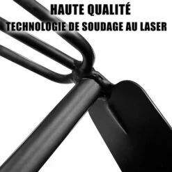 MONLY Ensemble D'outils De Jardinage, 5 Pièces Fer Fin Jardinage Outils à Main De Plein Air, Avec Gants De Jardinage, 2 Pelles Truelle, Râteau à Main, Double Houe, Poignée En Caoutchouc Ergonomiques -Outil de travail du sol Soldes 65757186 5