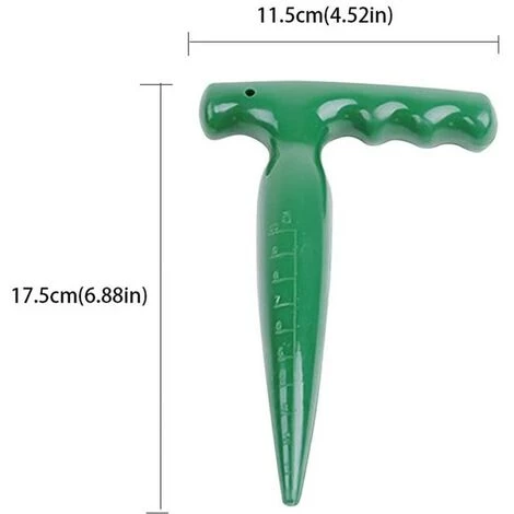 Jardin D'outils À Main Ampoule Planteur Outil De Jardinage Perforatrice Digger Outil Plantule Poignée Ergonomique Pour La Plantation Semis Désherbage Vert 17.5 * 11.5 Cm Adélala 4 Jardin D'outils À Main Ampoule Planteur Outil De Jardinage Perforatrice Digger Outil Plantule Poignée Ergonomique Pour La Plantation Semis Désherbage Vert 17.5 * 11.5 Cm Adélala – Image 2