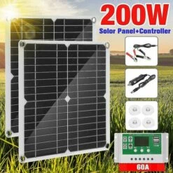 Kit Outils Du Jardinier- Kit Panneau Solaire 200W Chargeur 60A 12V Avec Controllerbejoey- GALOZZOIT -Outil de travail du sol Soldes 66824708 2